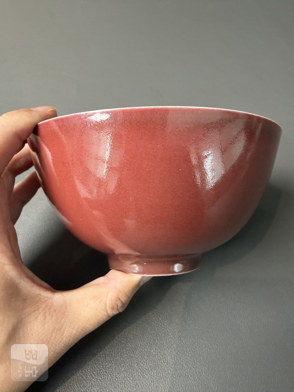 清雍正 霁红釉碗 - 图4